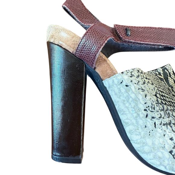 Juicy Couture Women's Y2K Snake Skin Open Toe Ultra High Block Heels - Size 9 - Picture 5 of 10